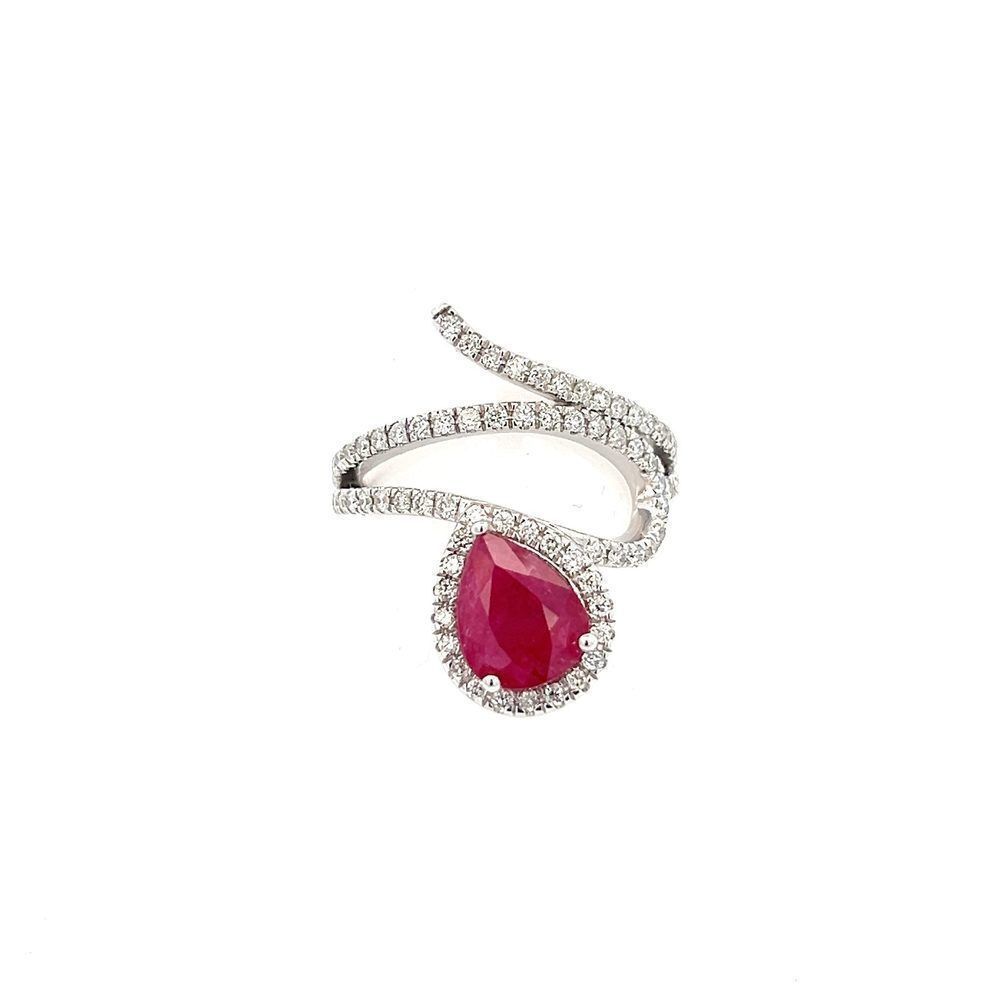 Natural Ruby Diamond Ring 6.75 14k W Gold 2.32 TCW Certified $5,950 310542